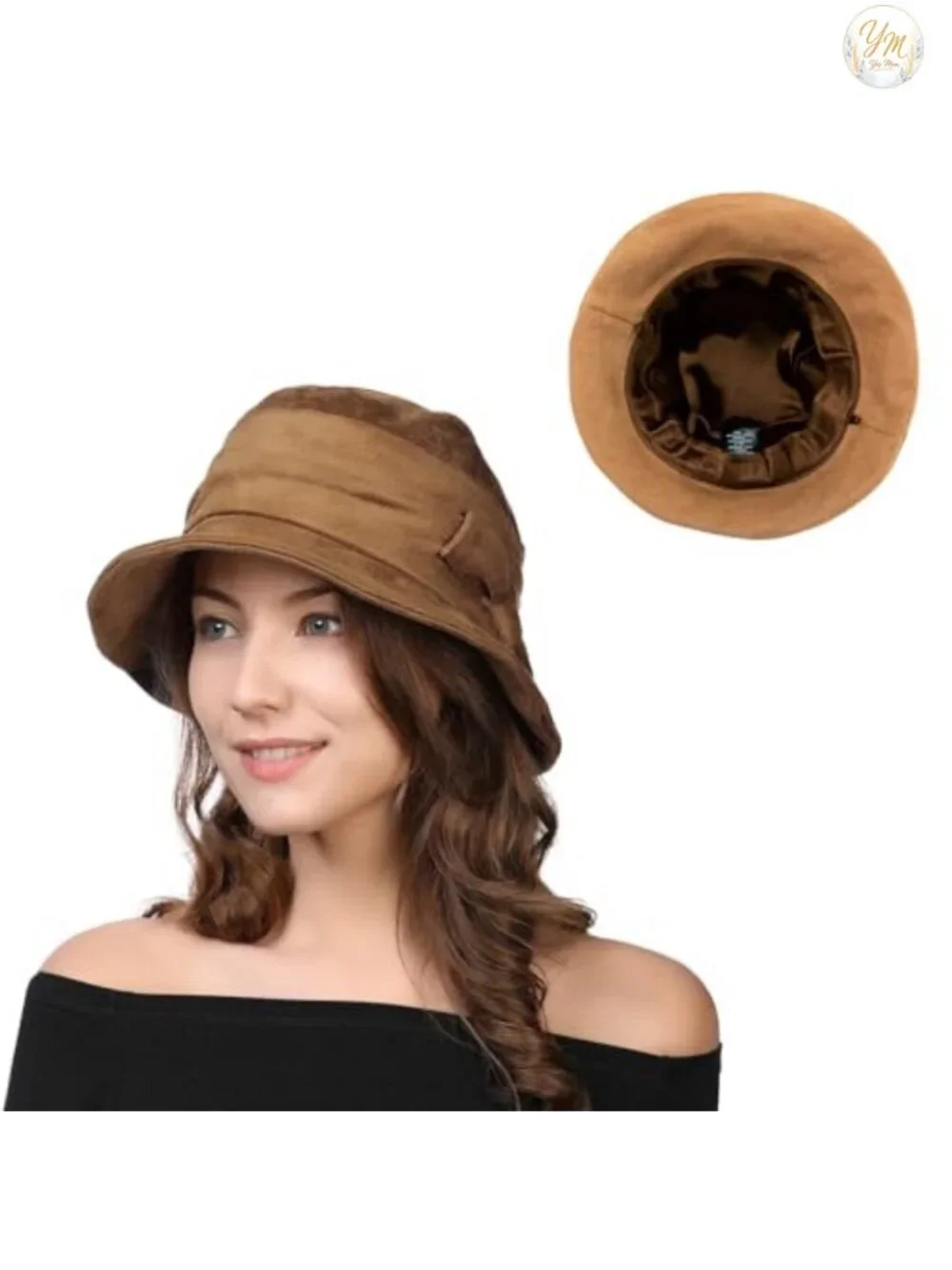 1920s Vintage Cloche Bucket Hat, Packable Crushable Polyester Blend, Satin
